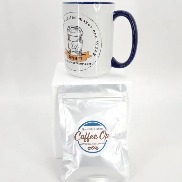 Coffee Op Exquisite 15 oz Coffee Mug Premium Porcelain + Free Gourmet coffee - Picture 3 of 16